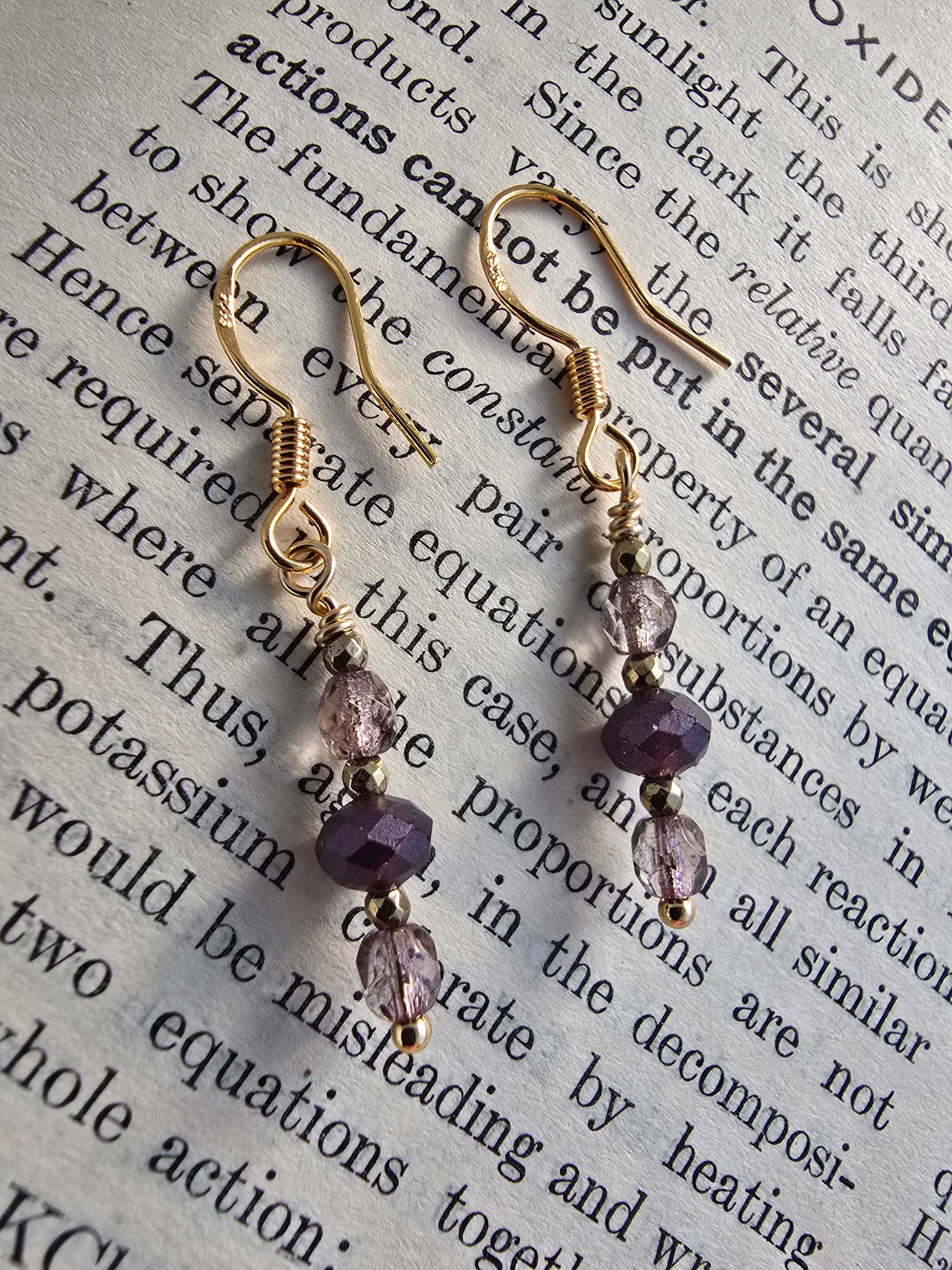 Plum & Hematite Drop Earrings Sacred Sol Design