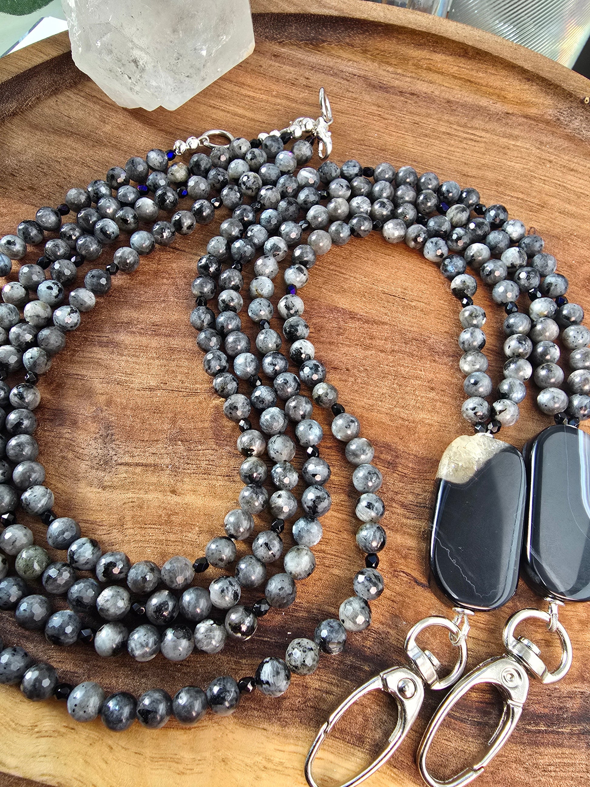 The Grounding Agate & Larvikite Lanyard My Store