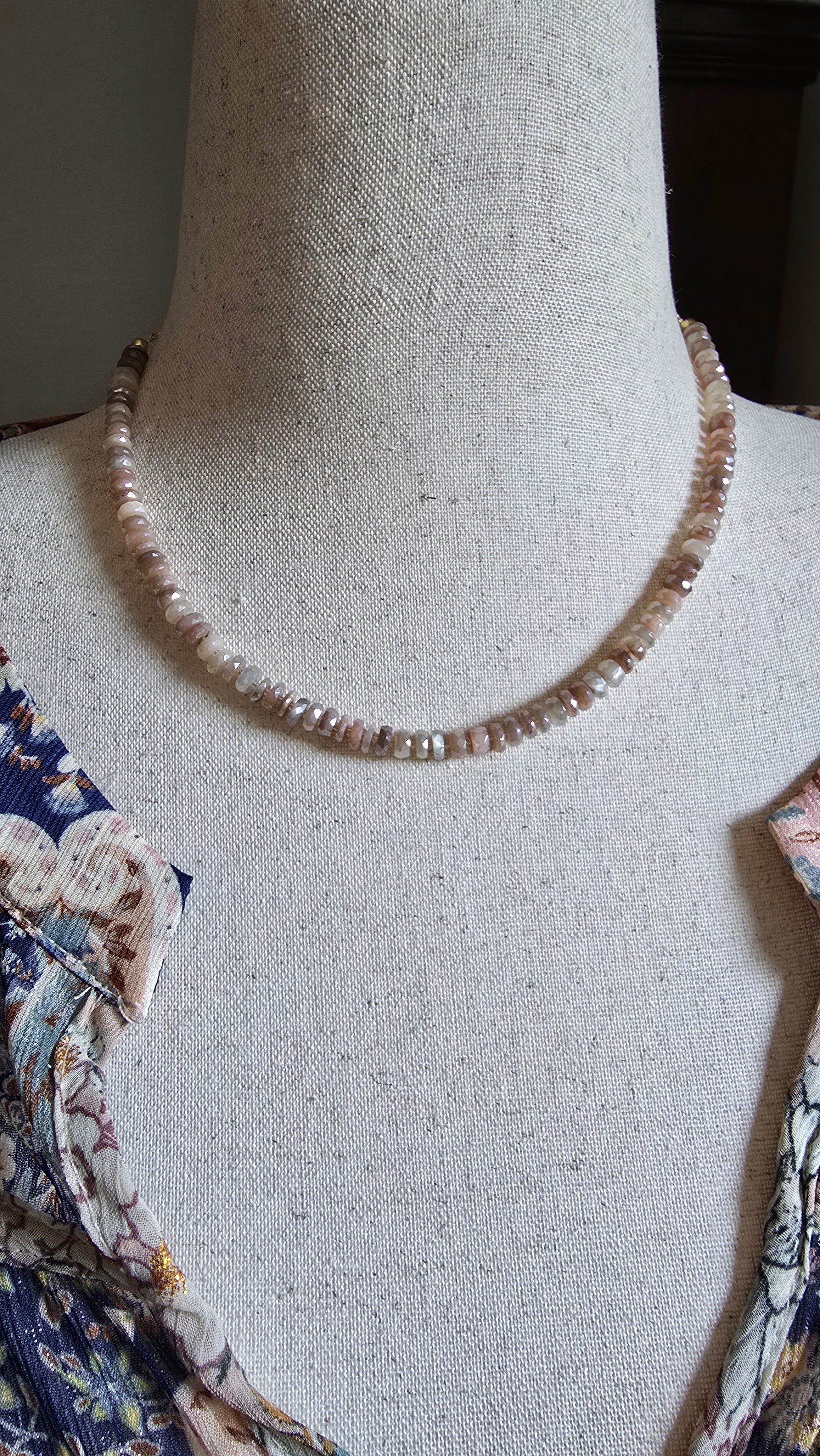Luster Mystic Moonstone & Keshi Pearl Necklace Sacred Sol Design