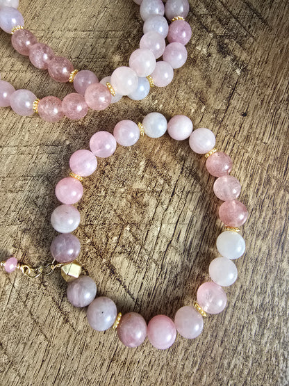 Gentle Grace Rose Quartz & Lavender Gemstone Bracelets My Store