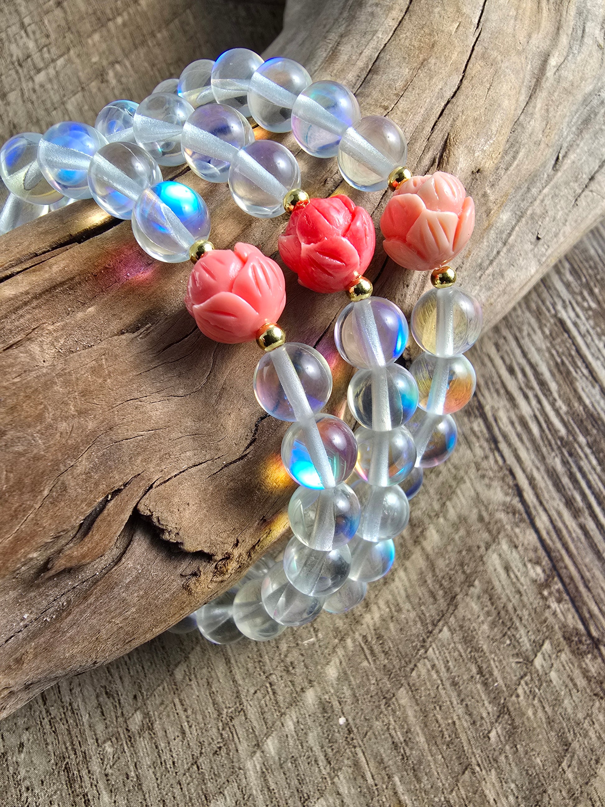 8MM Mystic Aura Glass Bead Bracelet My Store