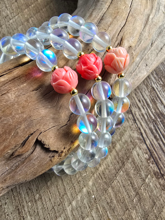 8MM Mystic Aura Glass Bead Bracelet My Store