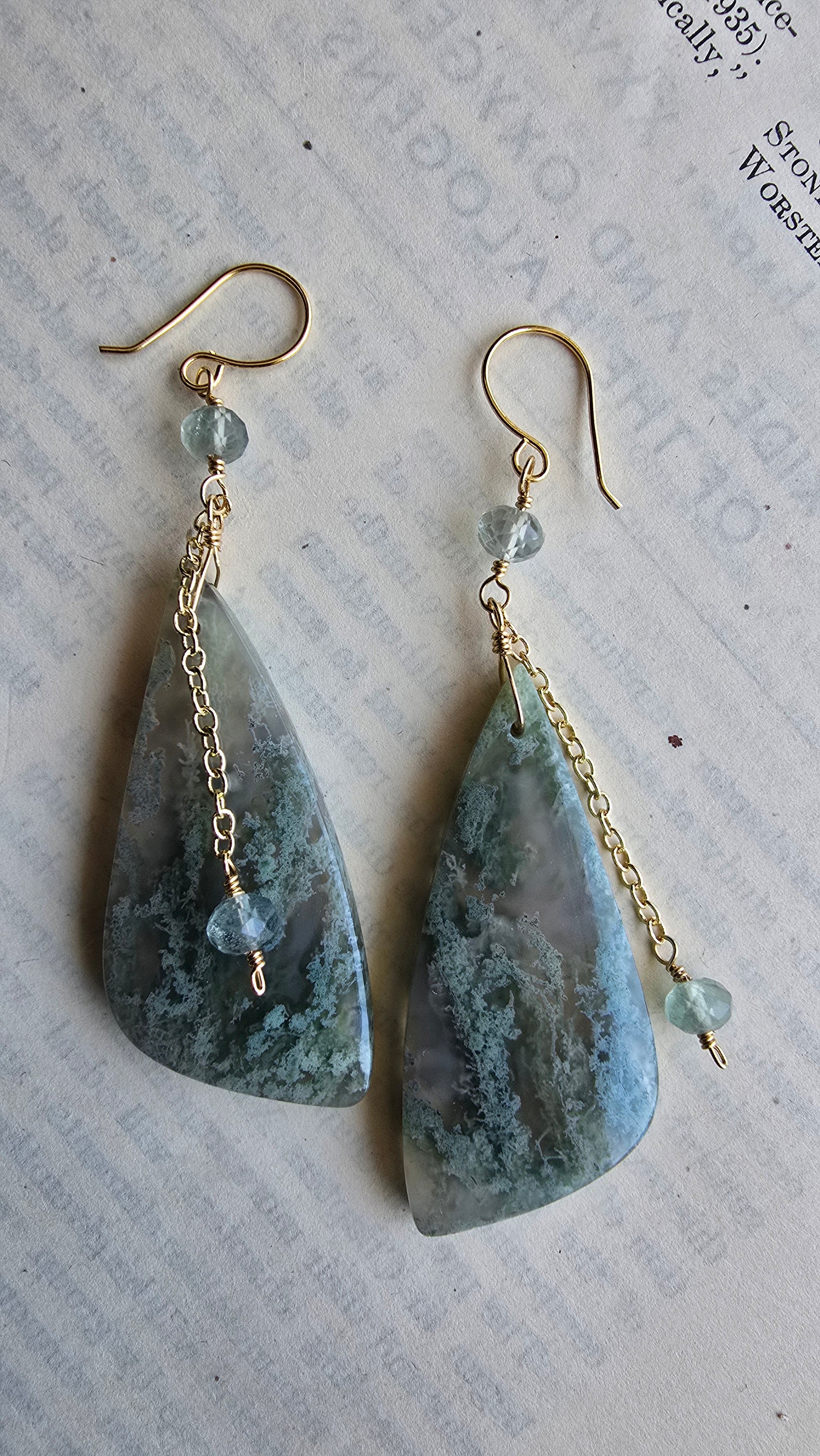 Moss Agate Statement Earrings Sacred Sol Design