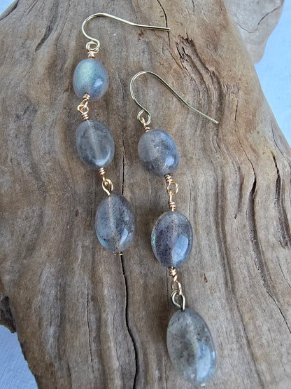Labradorite Pebble Drop Earrings