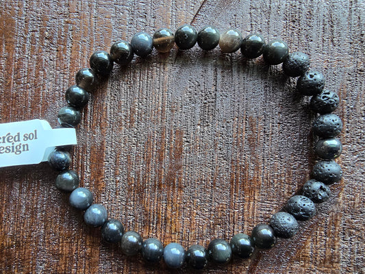 Black Agate + Lava Men’s Gemstone Bracelet My Store