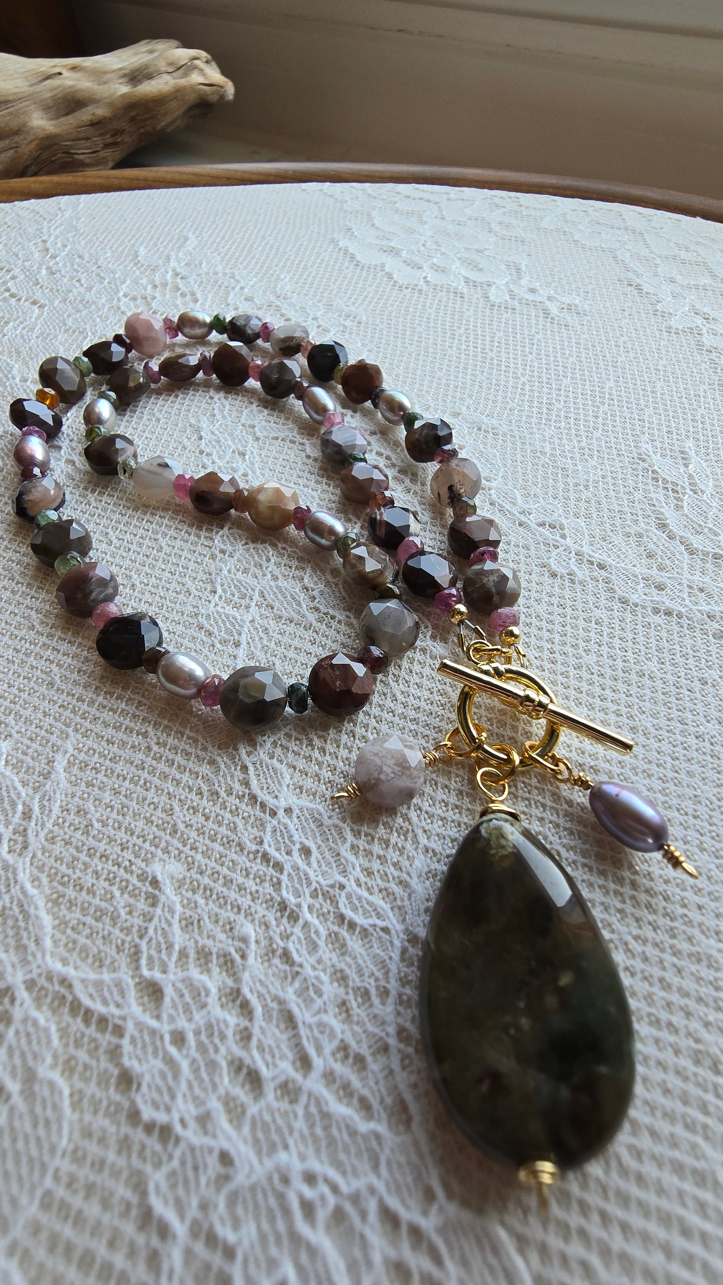 Petrified Wood Statement Necklace Sacred Sol Design