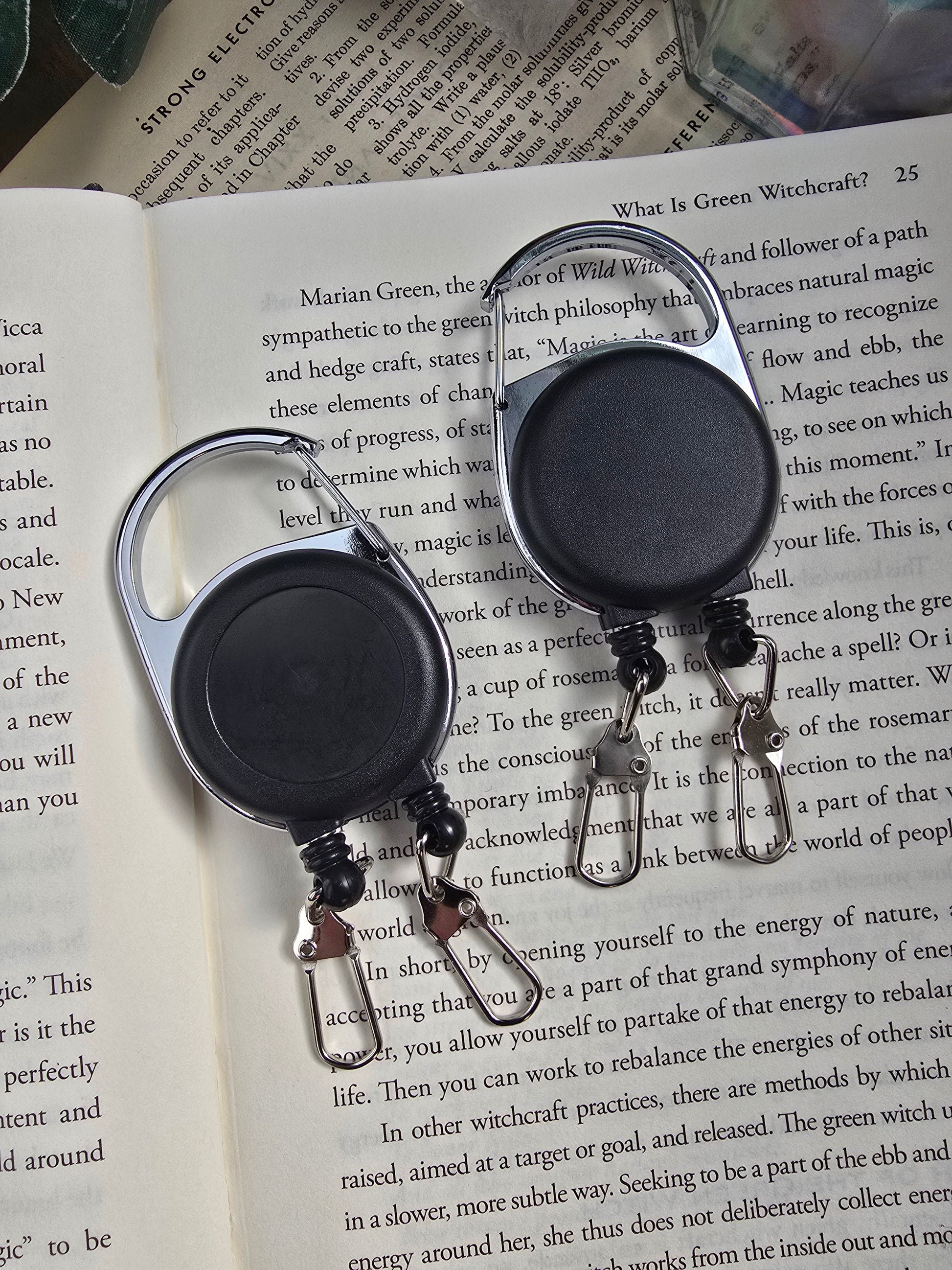 Dual-Function Retractable Badge Reel (Double-Headed) Sacred Sol Design