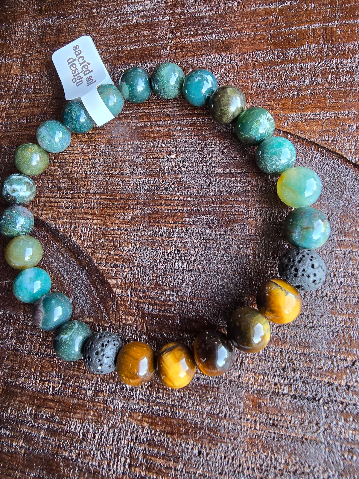 Tiger Eye + Indian Agate Men’s Gemstone Bracelet My Store