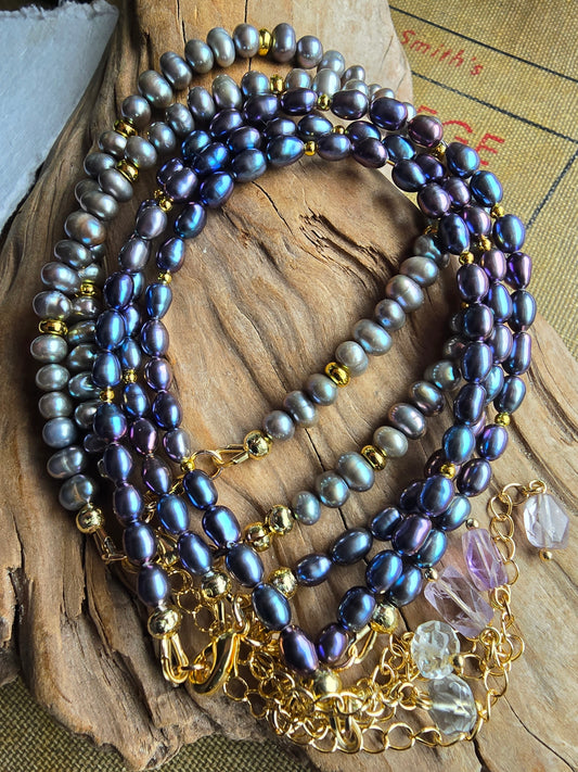 Gold Filled Pearl Bracelet with Gemstone Charm Extender | Everyday Pearl Jewelry My Store