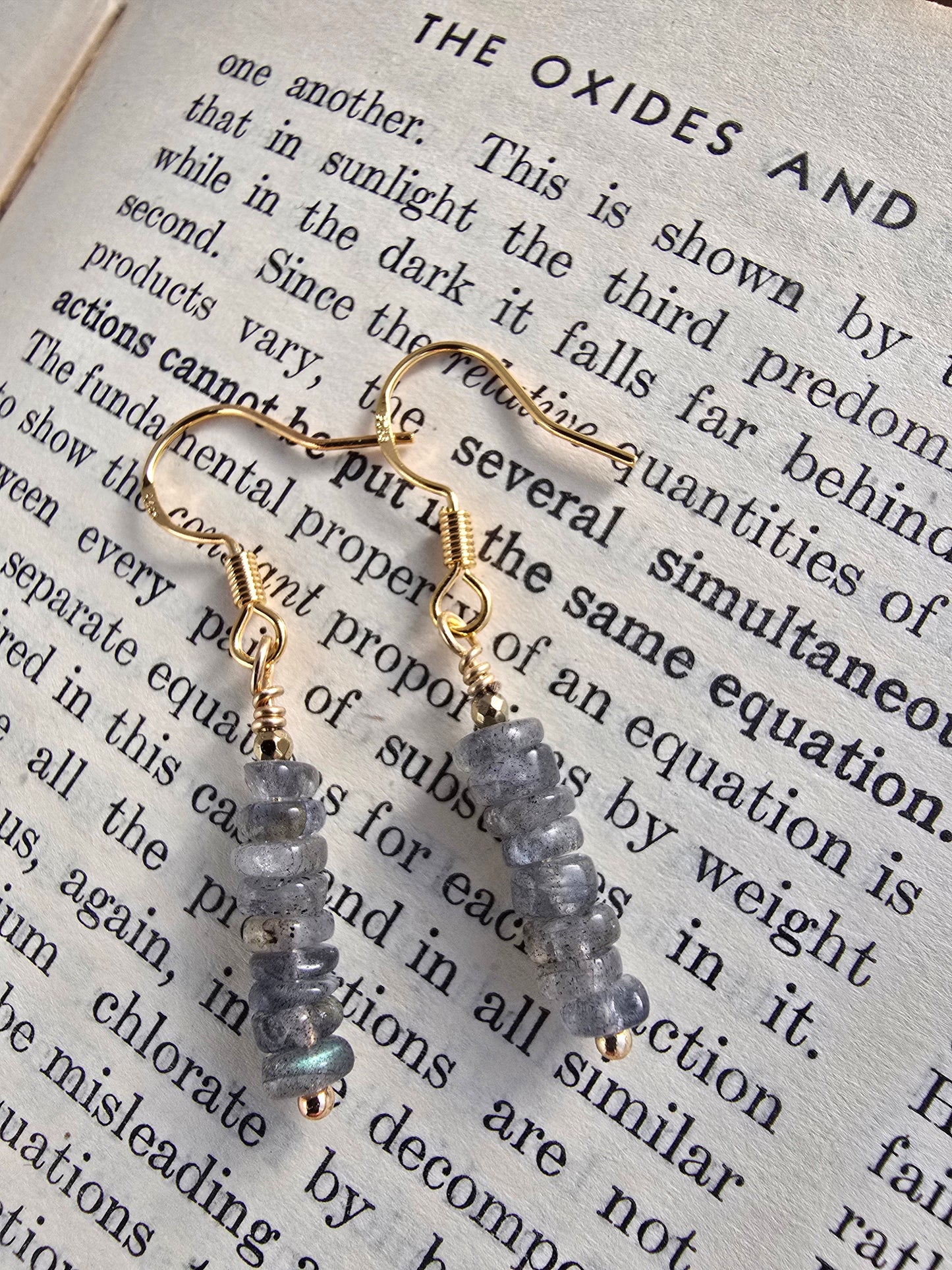 Labradorite, Heishi & Hematite Drop Earrings Sacred Sol Design