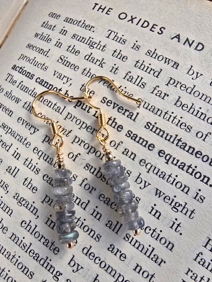 Labradorite, Heishi & Hematite Drop Earrings Sacred Sol Design
