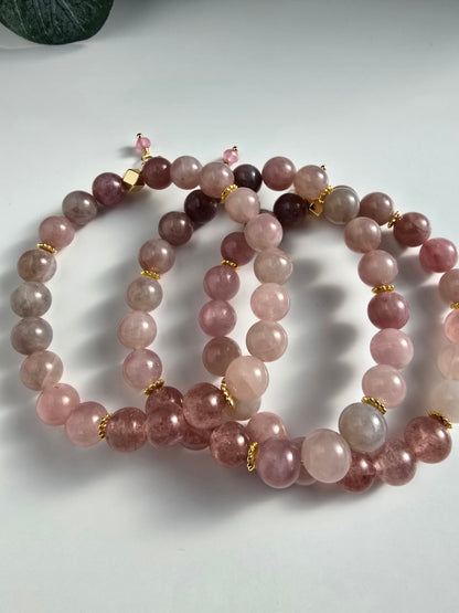 Gentle Grace Rose Quartz & Lavender Gemstone Bracelets My Store