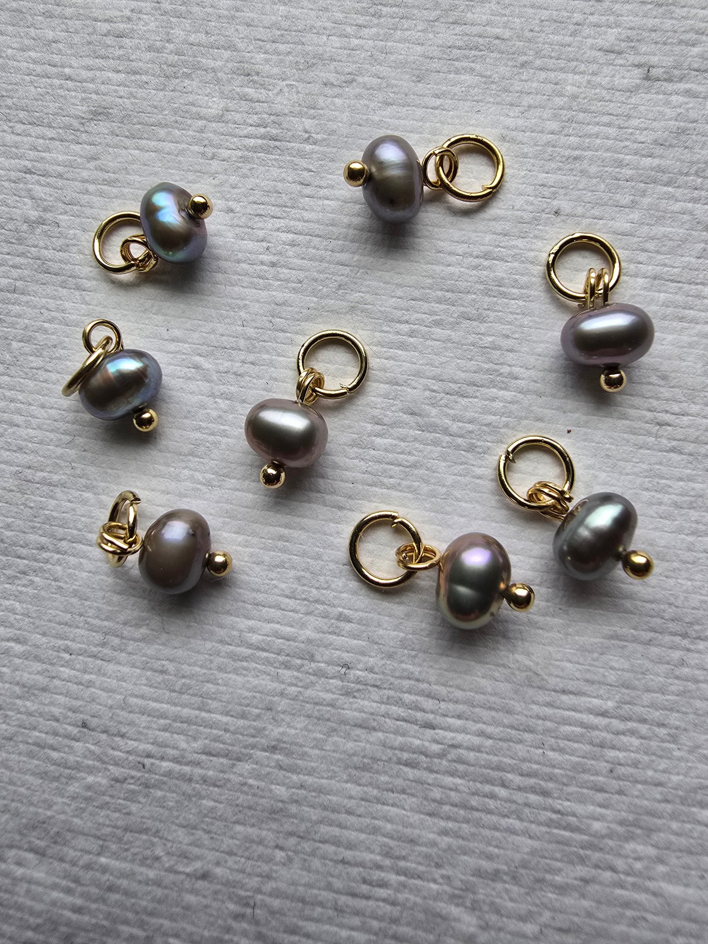 Gray Side-Drilled Freshwater Pearl Drops Sacred Sol Design