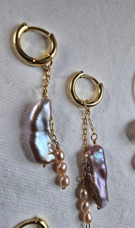 Baroque Pearl Huggies