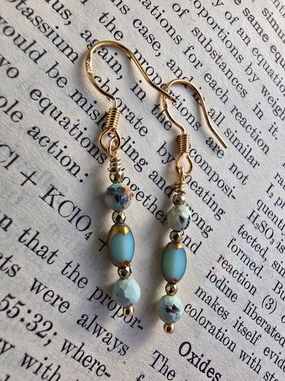 Turquoise Sparkle Drop Earrings Sacred Sol Design