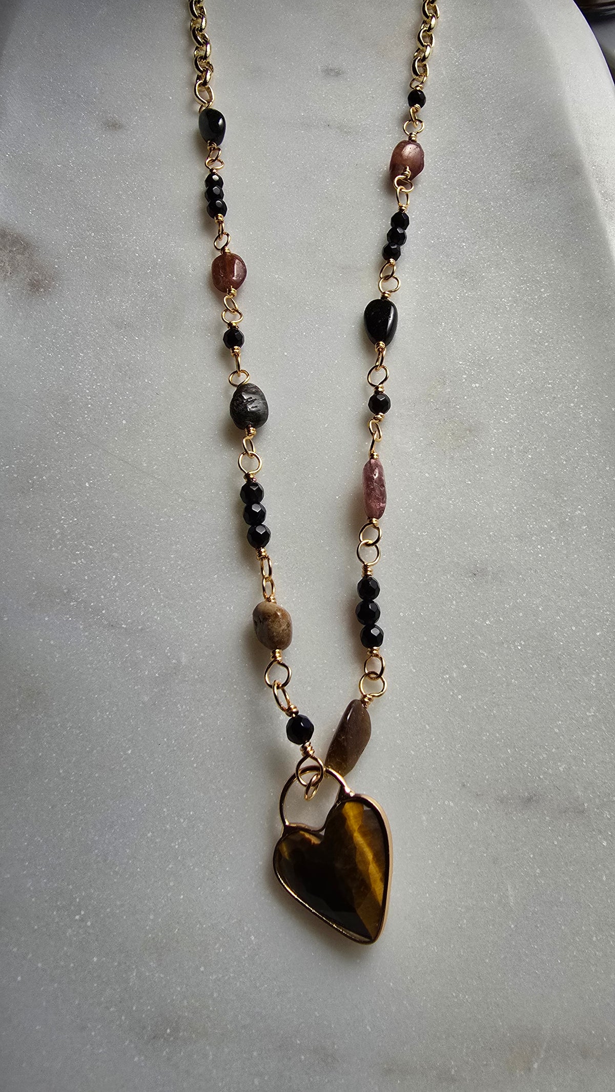 Emberheart | Tiger Eye & Tourmaline Necklace Sacred Sol Design
