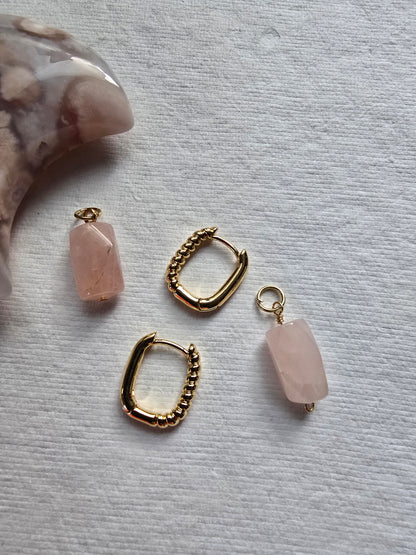 Faceted Rose Quartz Drops Sacred Sol Design