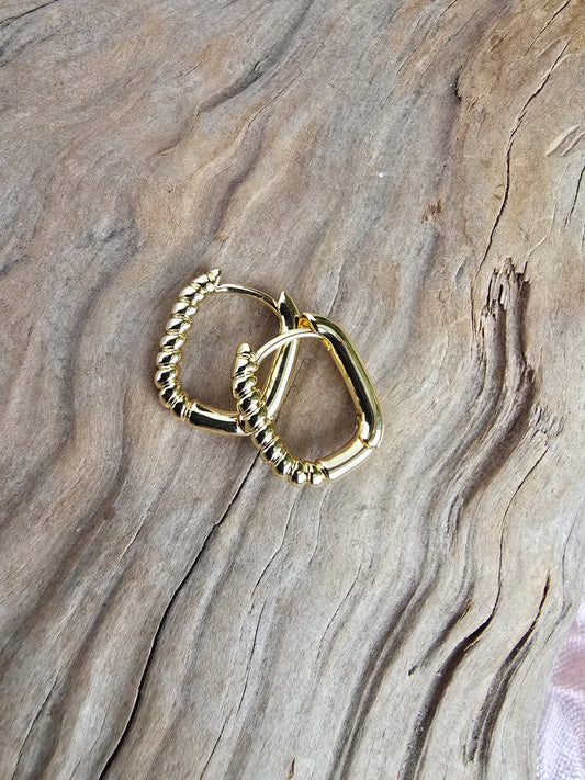 Modern Beaded Hoops (15.5 × 13 MM) Sacred Sol Design