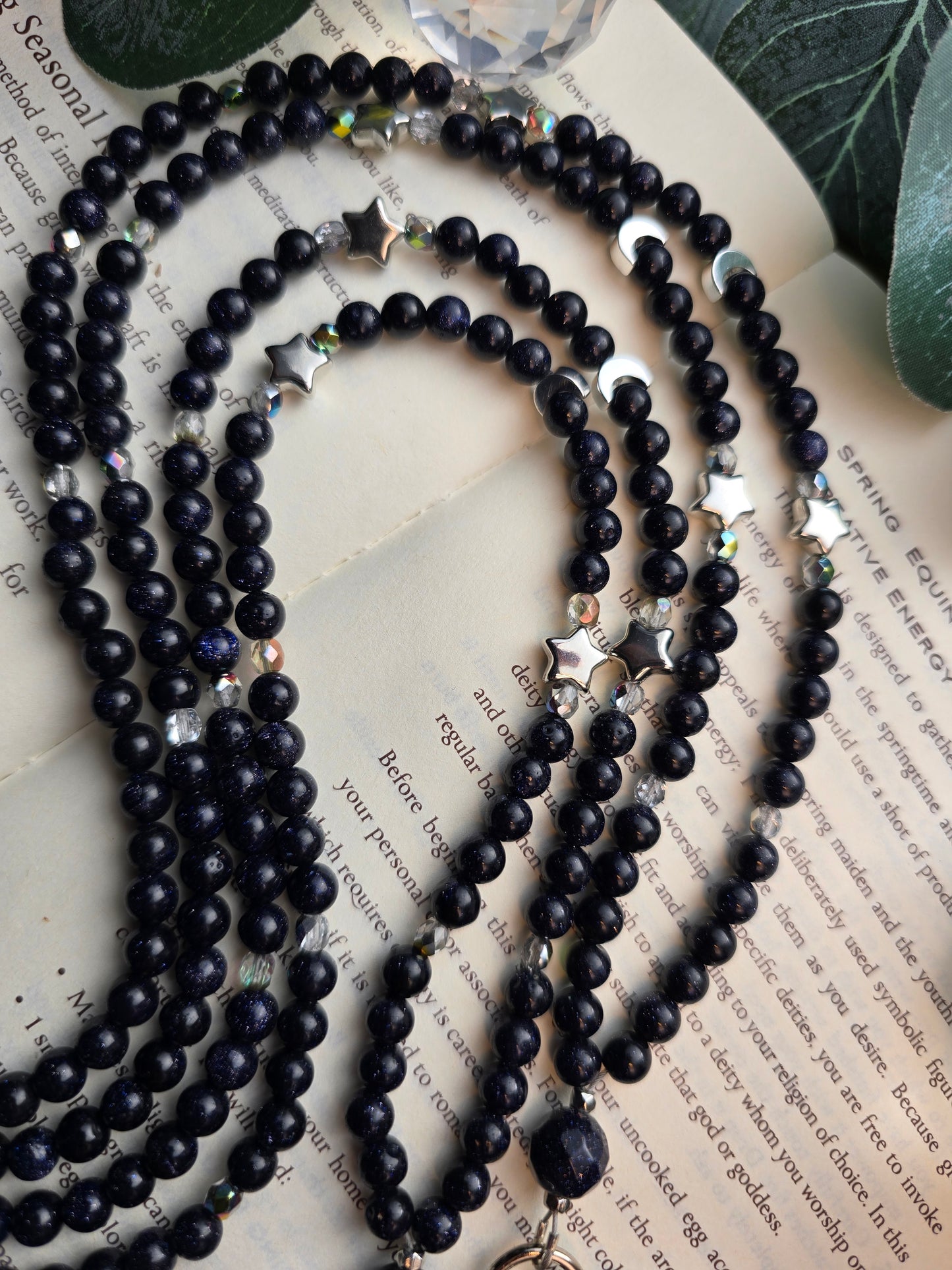 A Court of Starlight Lanyard - Blue Goldstone Celestial Charm My Store