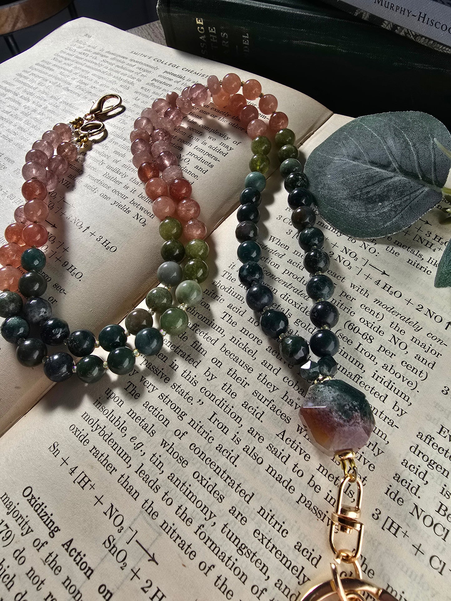 Sunrise Joy Mala Style Lanyard | Sunstone, Agate & Jade | Colorful Beaded Lanyard Sacred Sol Design