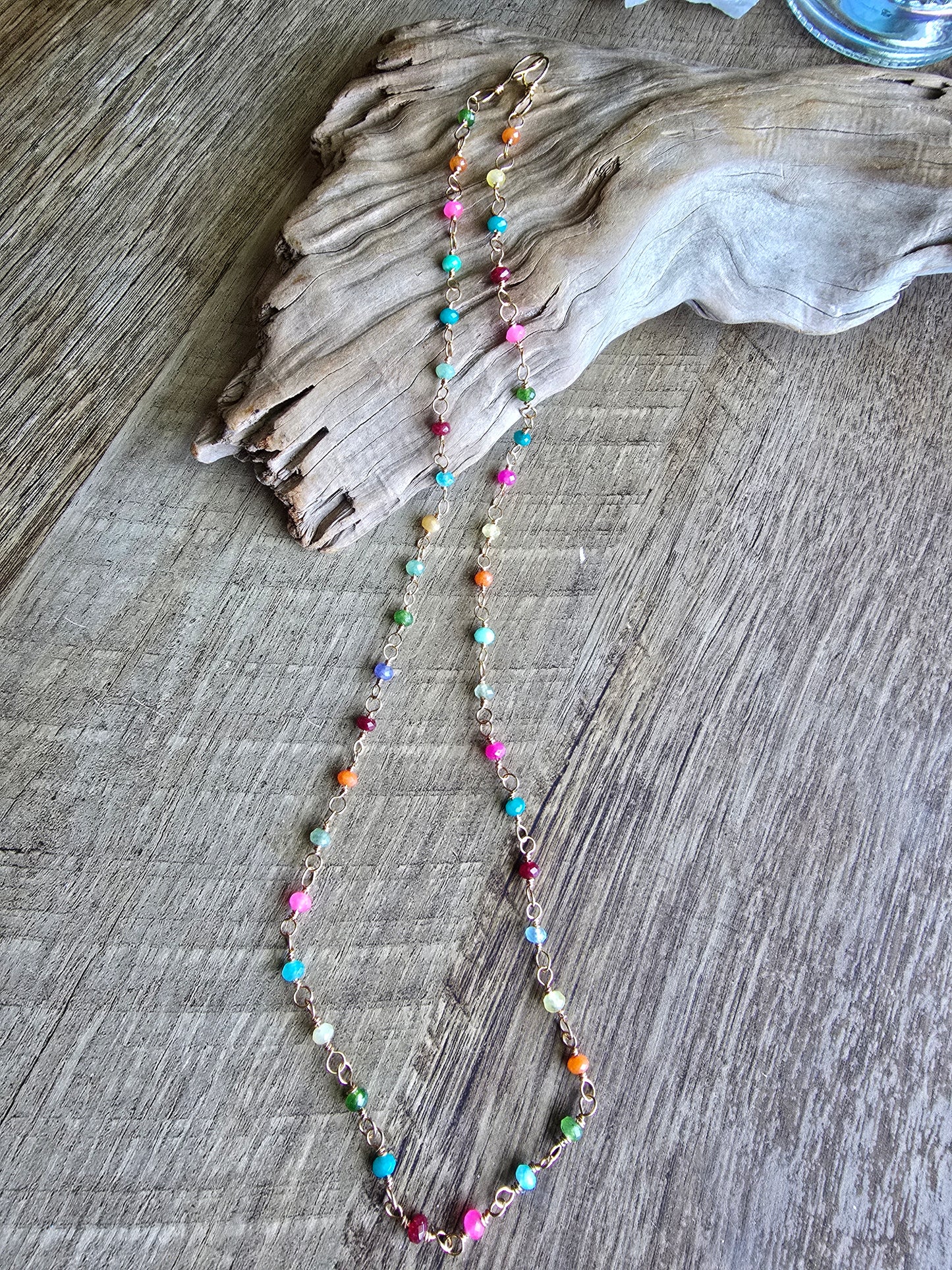 Kaleidoscope - Confetti 4MM Rondelle 23" Hand Linked Necklace Sacred Sol Design