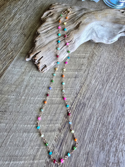 Kaleidoscope - Confetti 4MM Rondelle 23" Hand Linked Necklace Sacred Sol Design