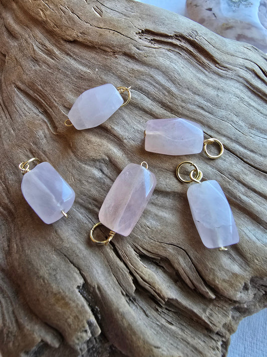 Faceted Rose Quartz Drops