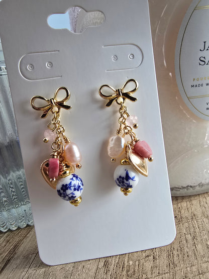 Porcelain Heart Earrings