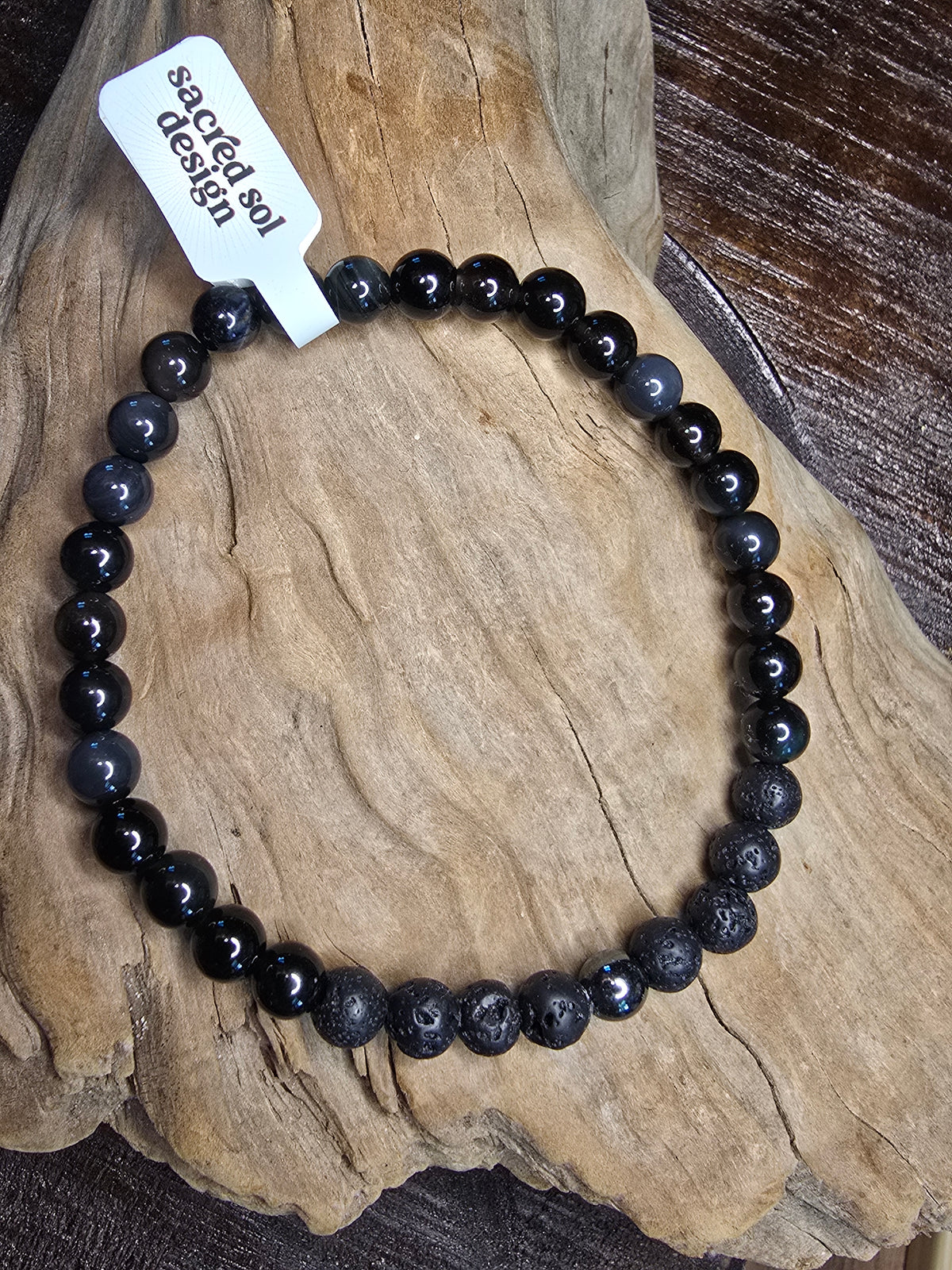 Black Agate + Lava Men’s Gemstone Bracelet My Store