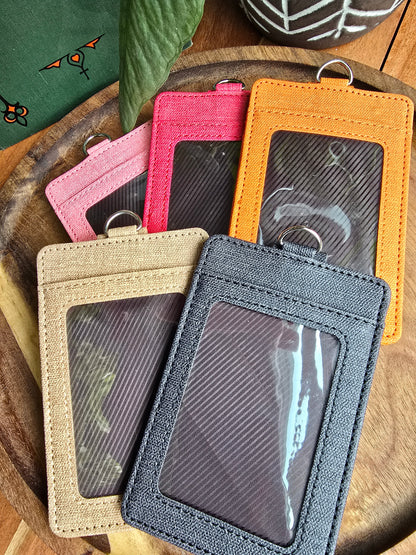 The Signature Slim 3-Pocket Canvas Badge Holder Sacred Sol Design