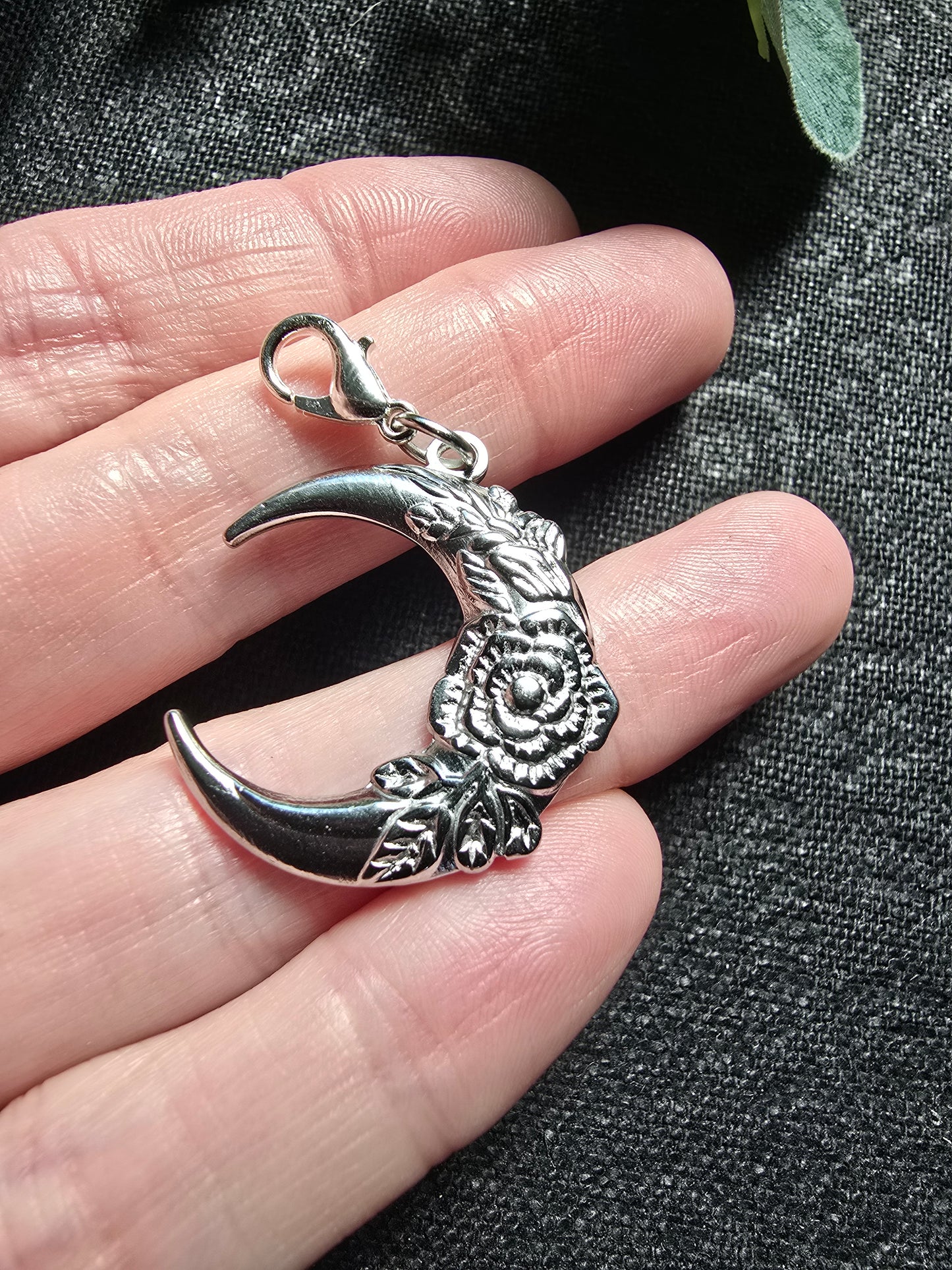 Floral Crescent Moon Charm My Store