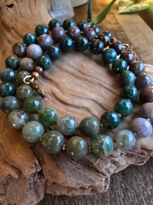 Faceted Indian Agate Necklace – Gold Filled Gemstone Necklace Sacred Sol Design