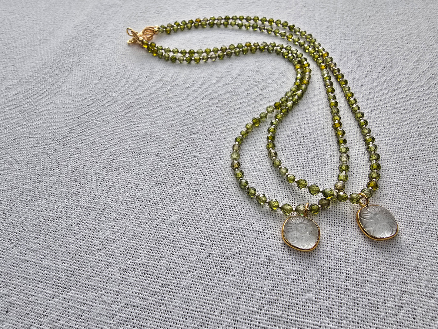Green Zircon & Quartz Necklace Sacred Sol Design