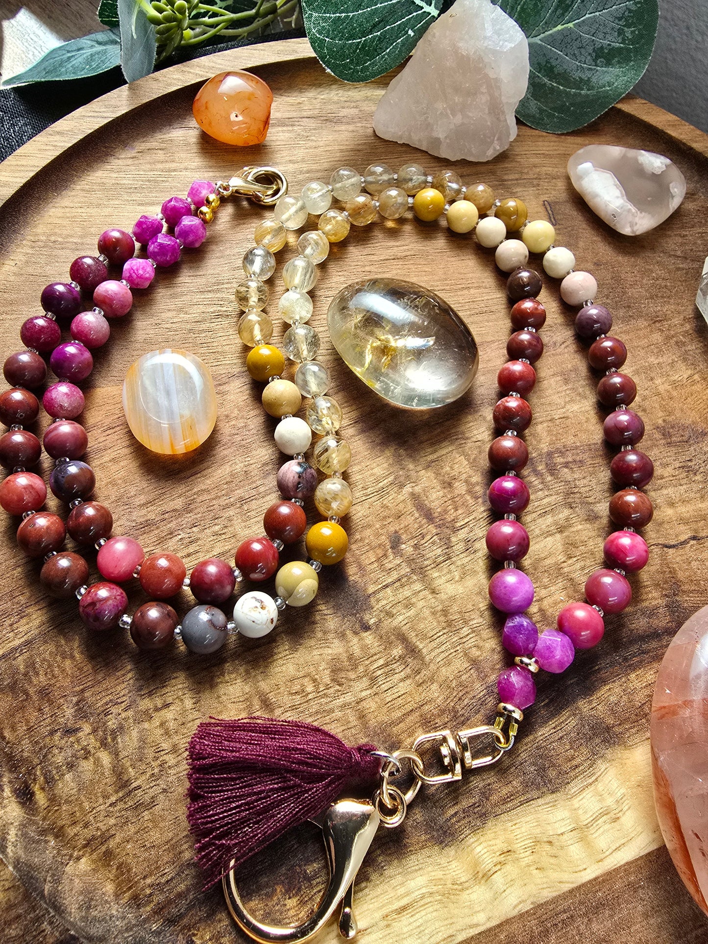 Sunset Bloom Mala Style Lanyard Sacred Sol Design