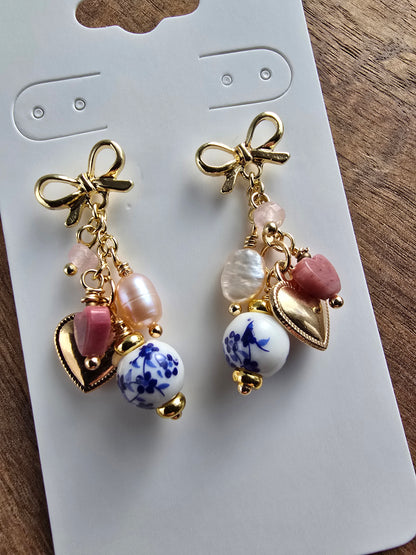Porcelain Heart Earrings