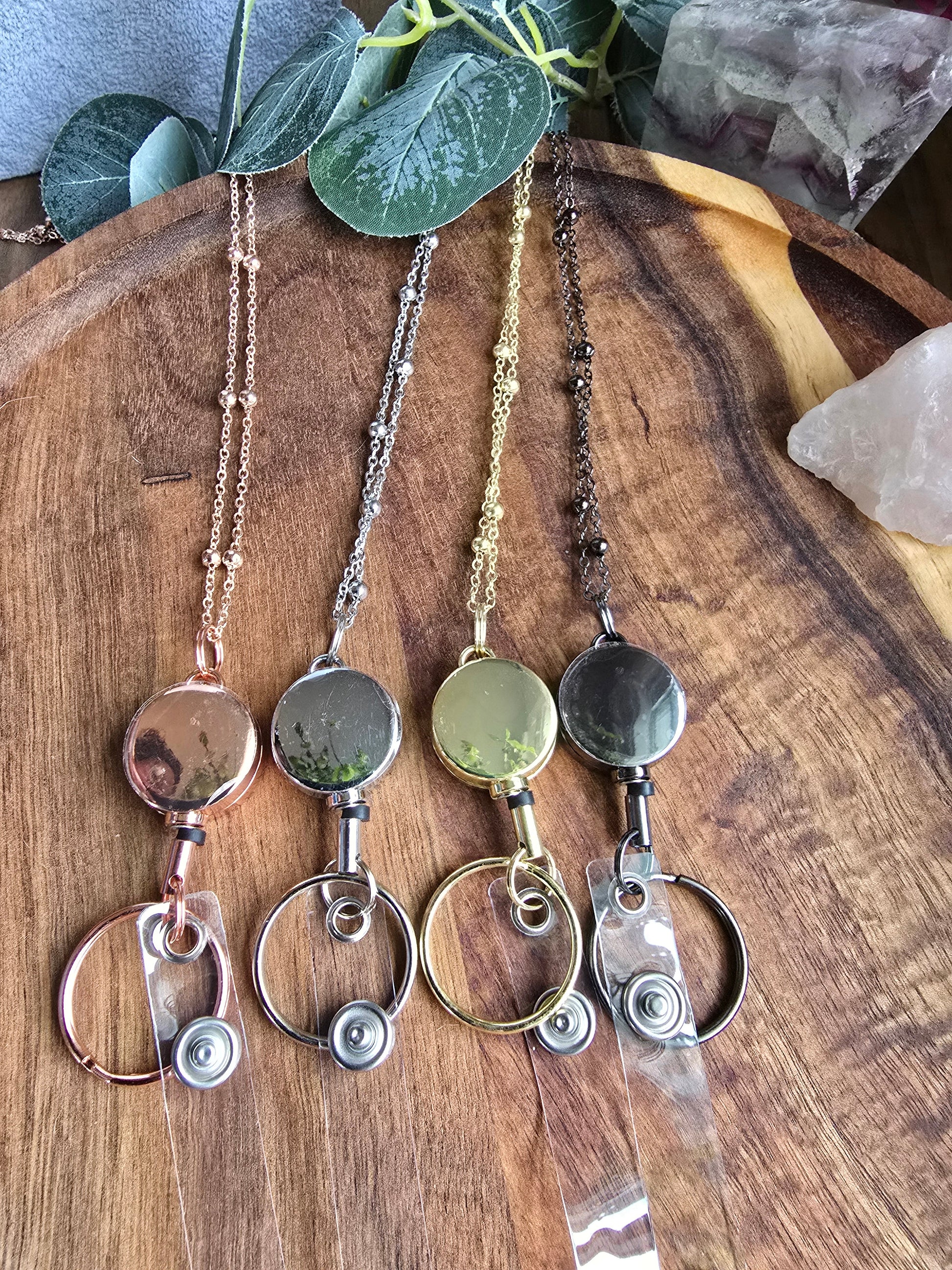 Classy Lanyard Necklace with Retractable Reel Sacred Sol Design