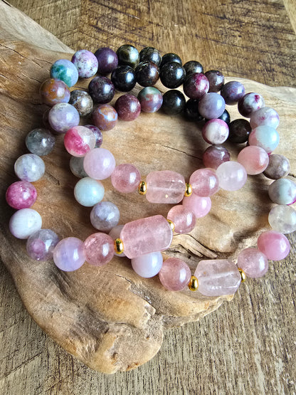 Tourmaline & Strawberry Quartz Bracelet My Store