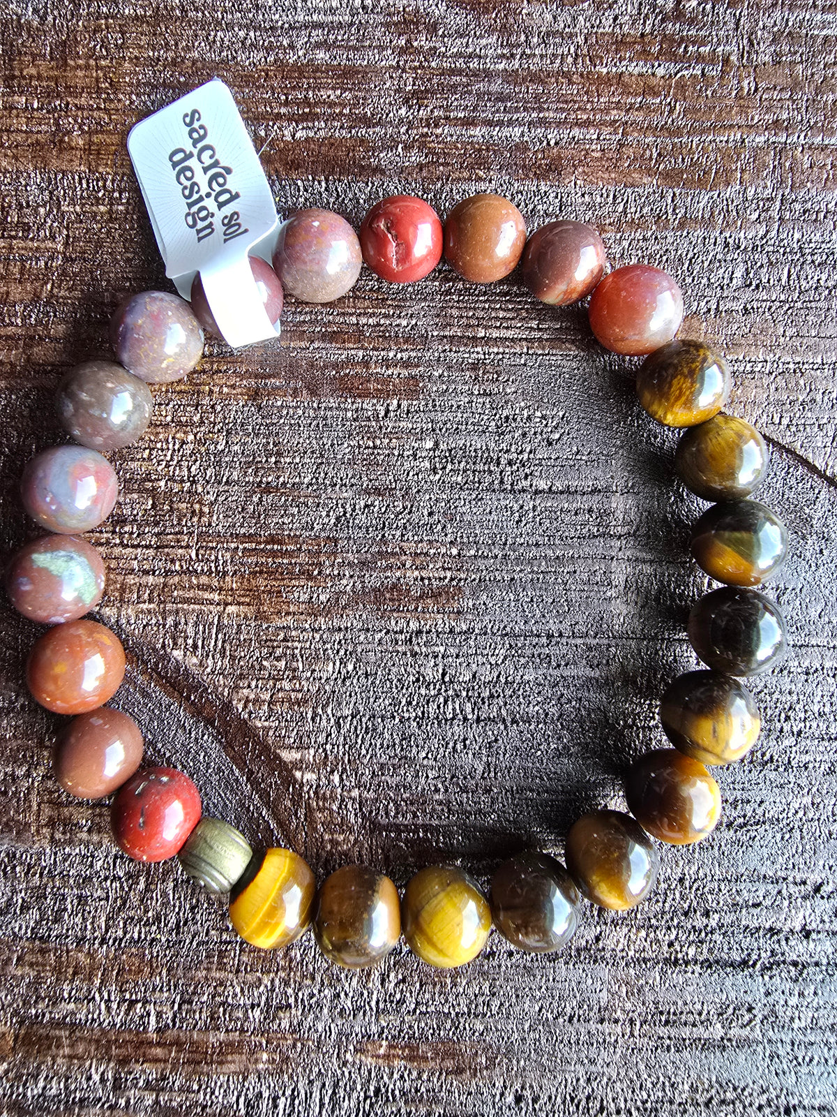 Tiger Eye + Indian Agate Men’s Gemstone Bracelet My Store