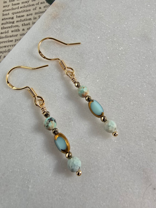 Turquoise Sparkle Drop Earrings Sacred Sol Design