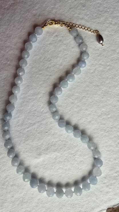 Faceted Aquamarine Necklace Sacred Sol Design