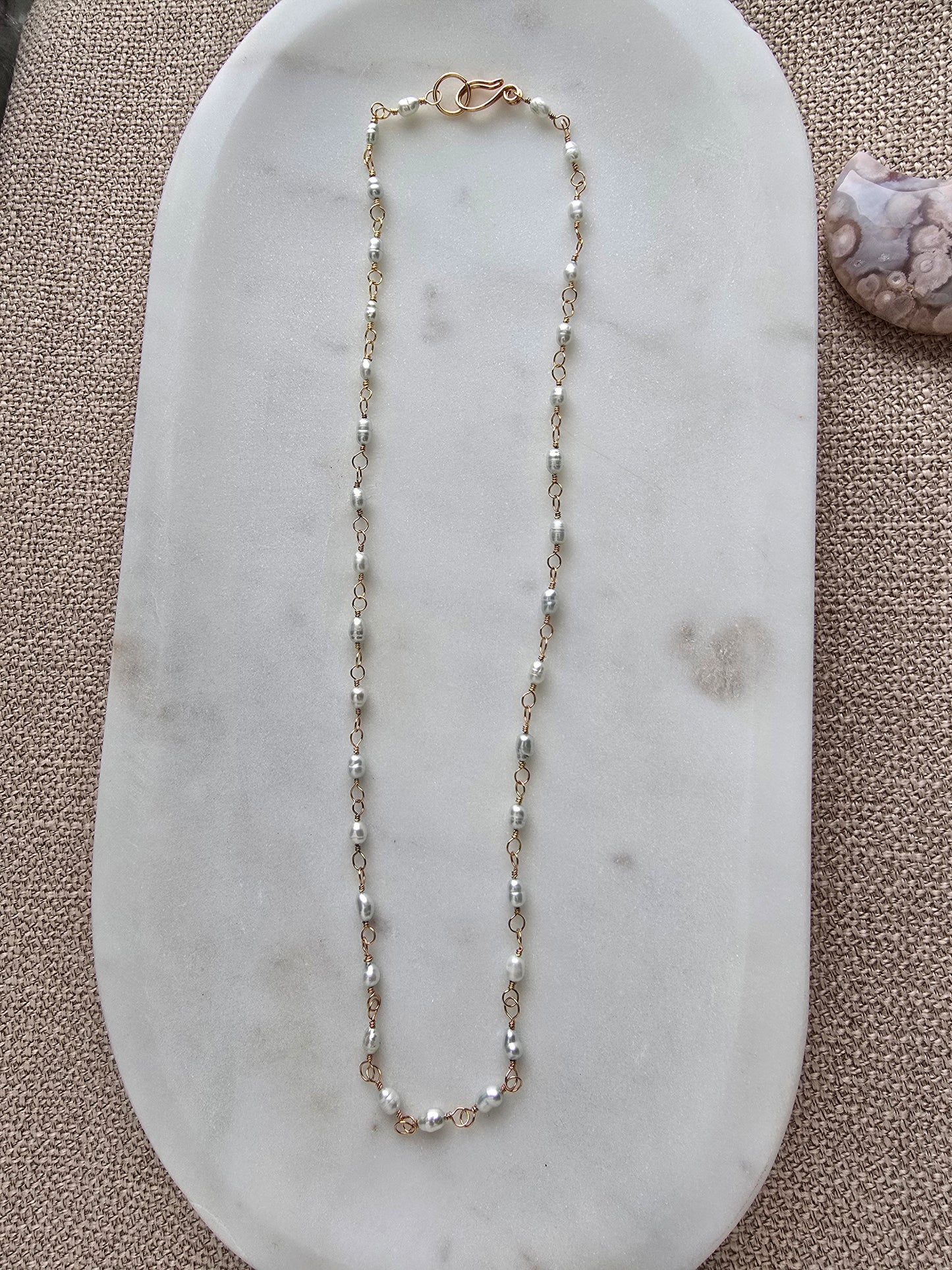 Sea Mist Freshwater Pearl Necklace Sacred Sol Design