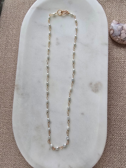 Sea Mist Freshwater Pearl Necklace Sacred Sol Design