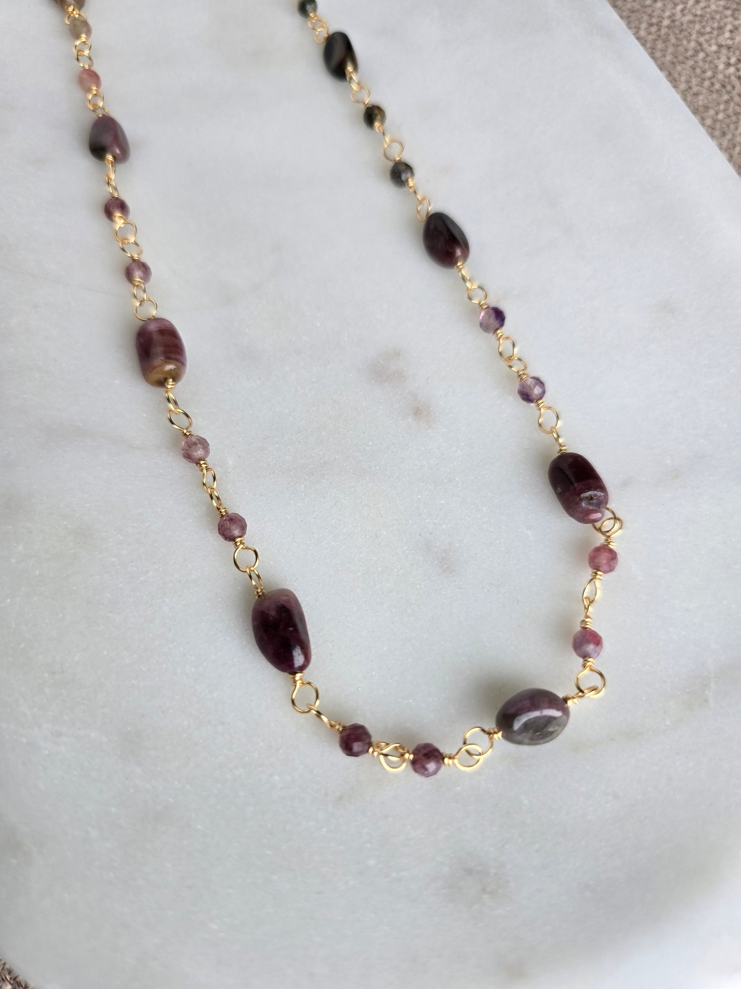 Mosaic Tourmaline Necklace Sacred Sol Design