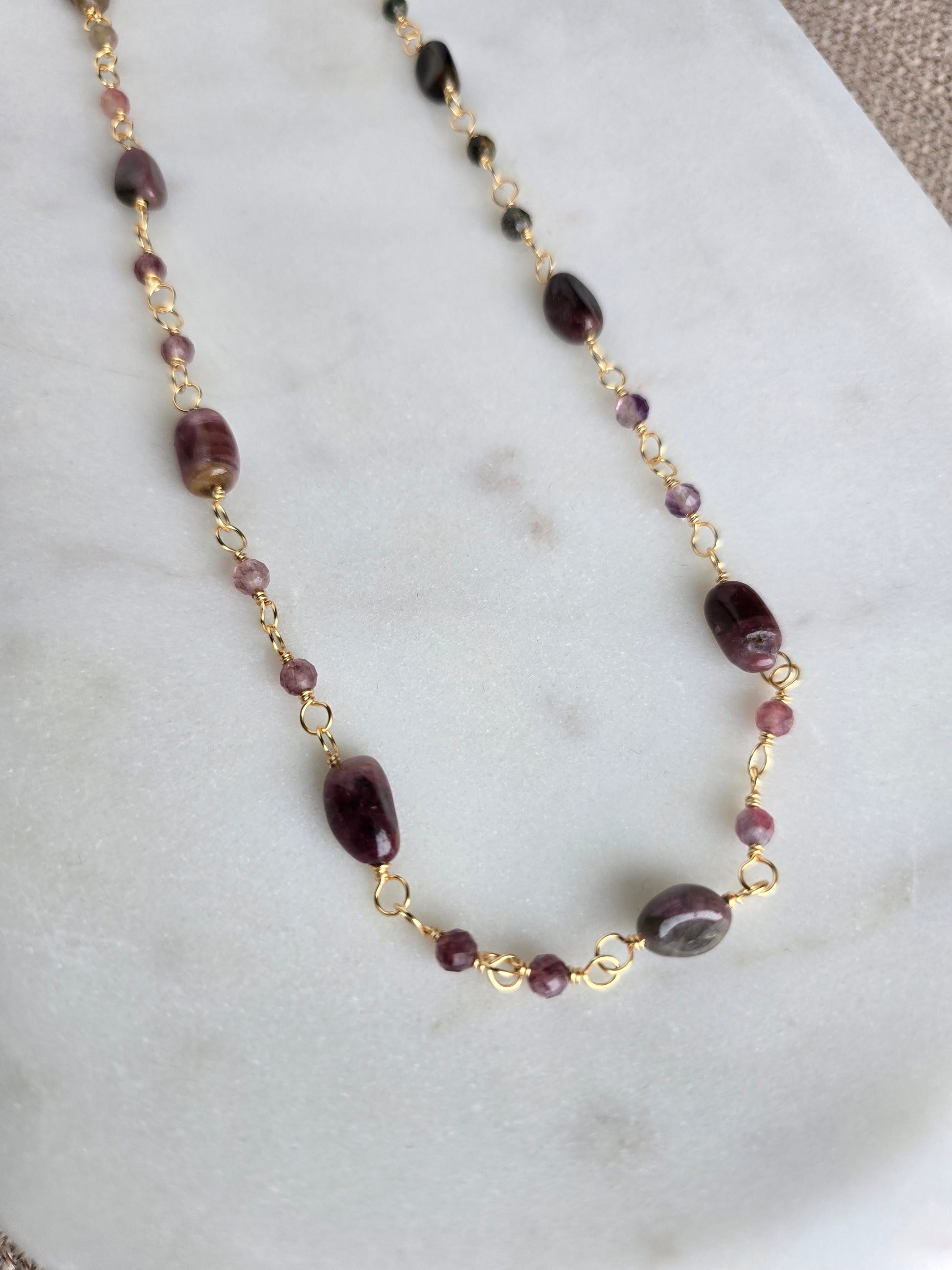 Mosaic Tourmaline Necklace Sacred Sol Design
