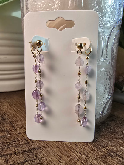 Amethyst Double Dangle Earrings Sacred Sol Design