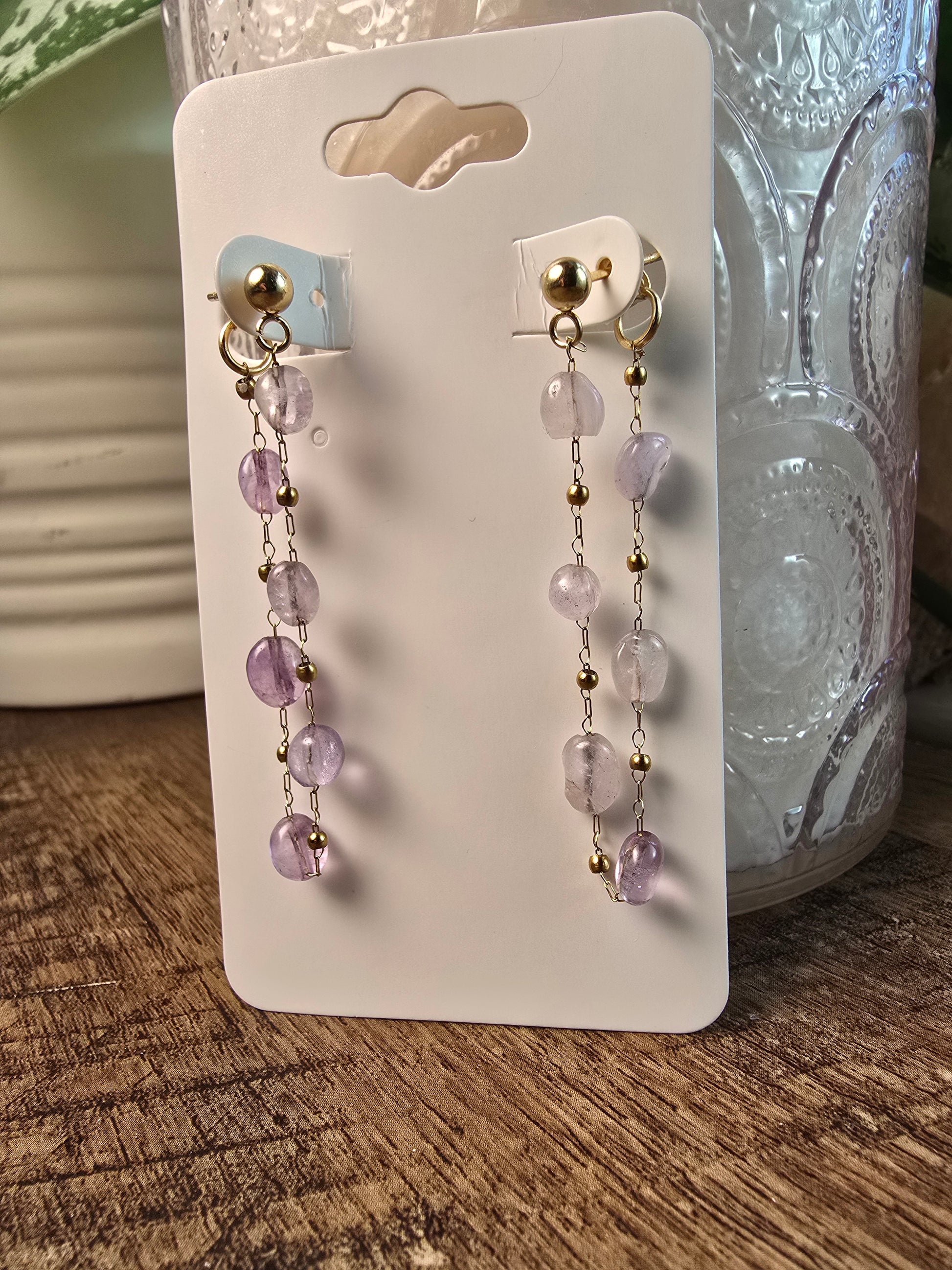 Amethyst Double Dangle Earrings Sacred Sol Design