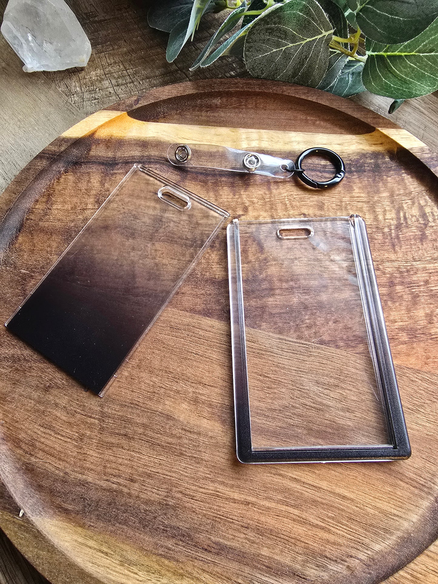 Gradient Acrylic Card Holder with Keychain Sacred Sol Design