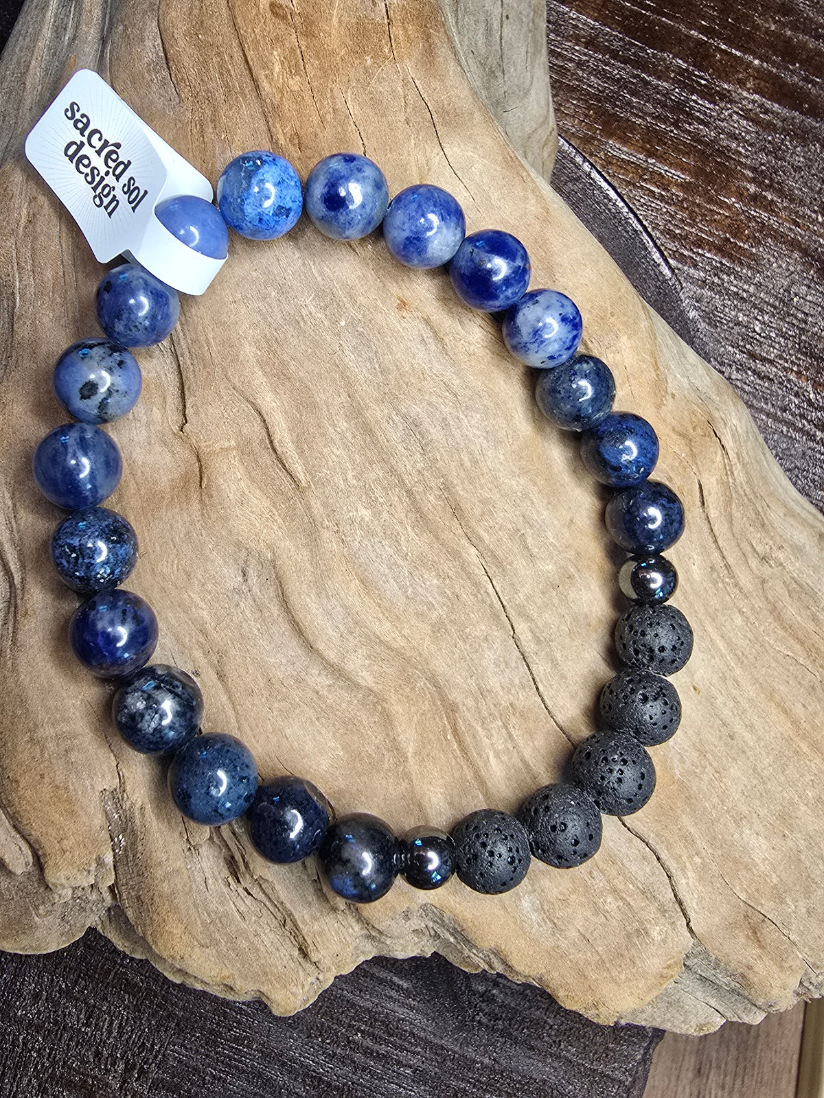Sodalite + Lava Men’s Gemstone Bracelet My Store