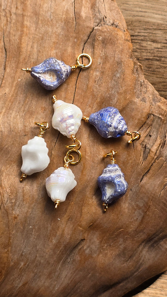 Czech Glass Seashell Charm Sacred Sol Design