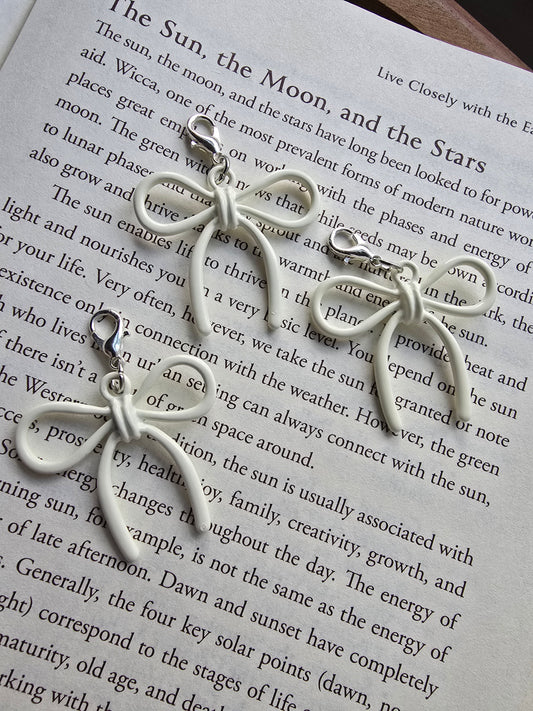 Macaron Bow Charm | Enamel White Cute Fashion Accessory Clip My Store
